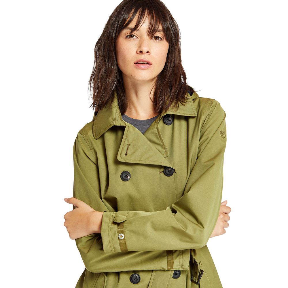 Abrigos Timberland Mujer Classic Waterproof Trench Verde Oliva - Chile SZT-346210